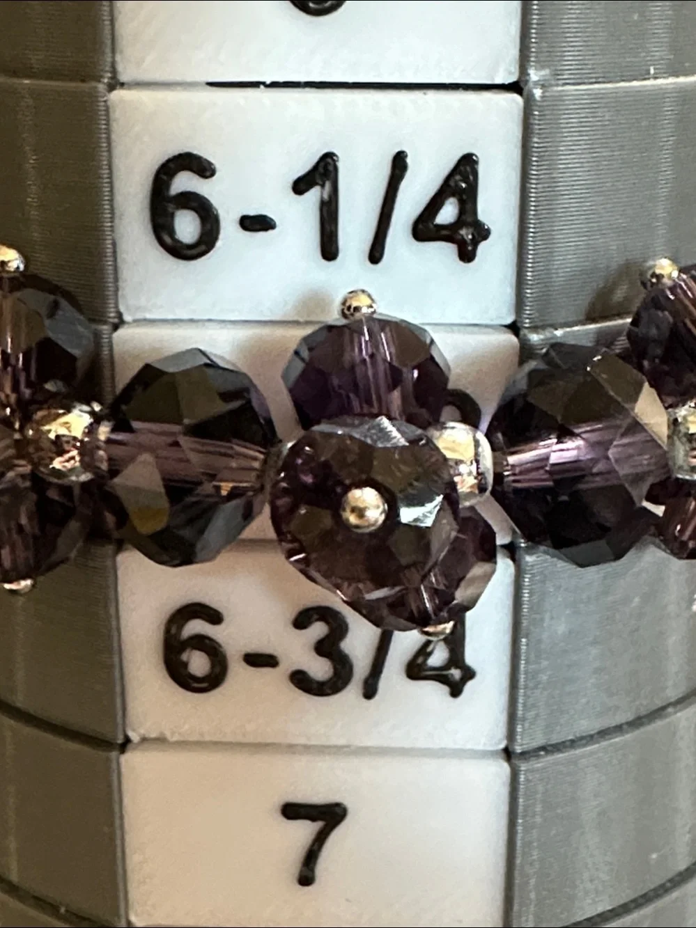 Purple Faceted Crystal Cluster Stretch Vintage Bracelet